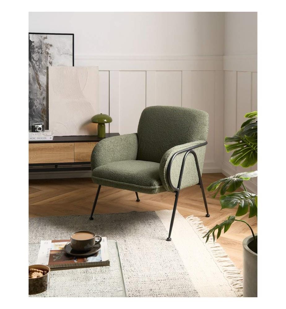 Sessel TRYSNES Bouclé Grün