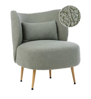 Sessel OTSBY II mit Kissen Bouclé Grün