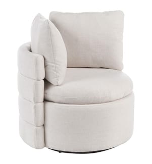 Drehsessel RANDERS mit Stauraum Stoff Cremeweiss