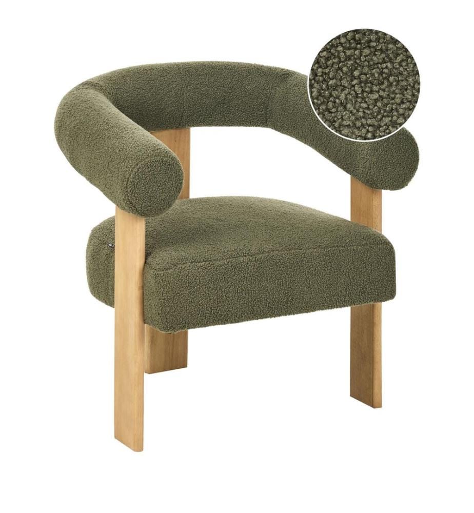 Sessel ILBRO Bouclé Grün / Hellbraun