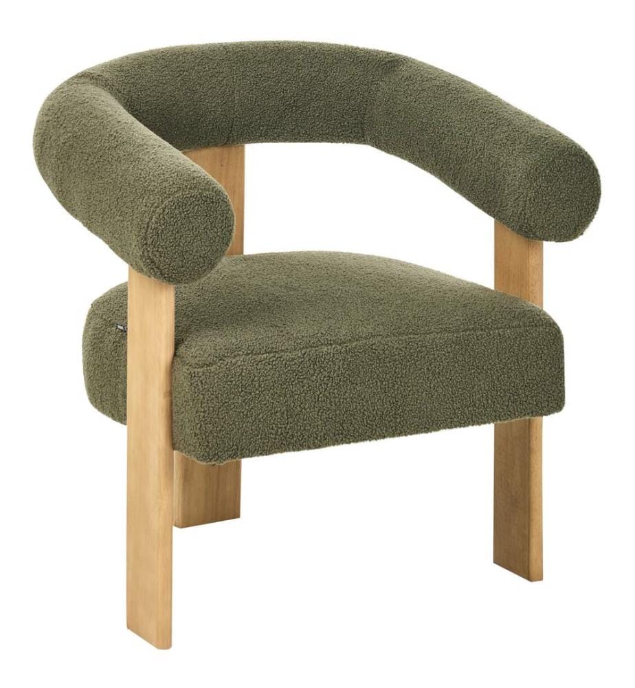 Sessel ILBRO Bouclé Grün / Hellbraun