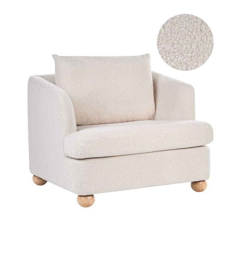 Sessel RATTVIK Bouclé Cremeweiss