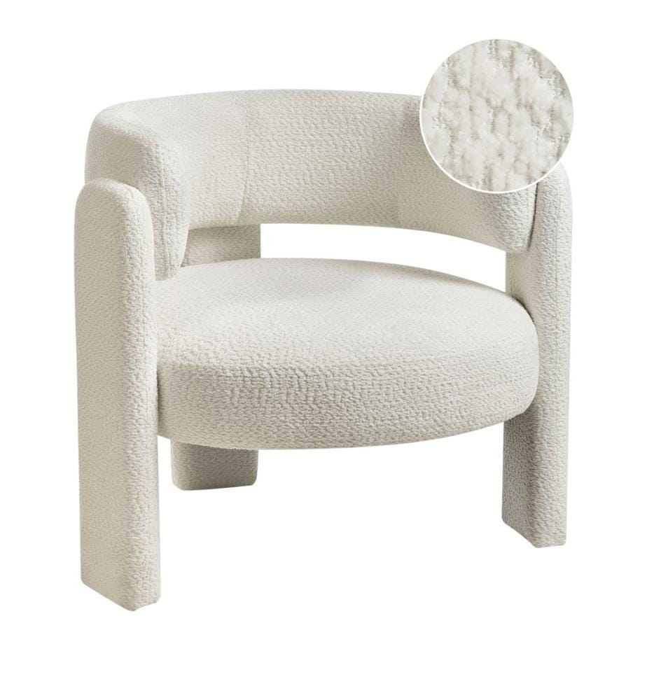 Sessel BUREA Chenillegewebe Cremeweiss