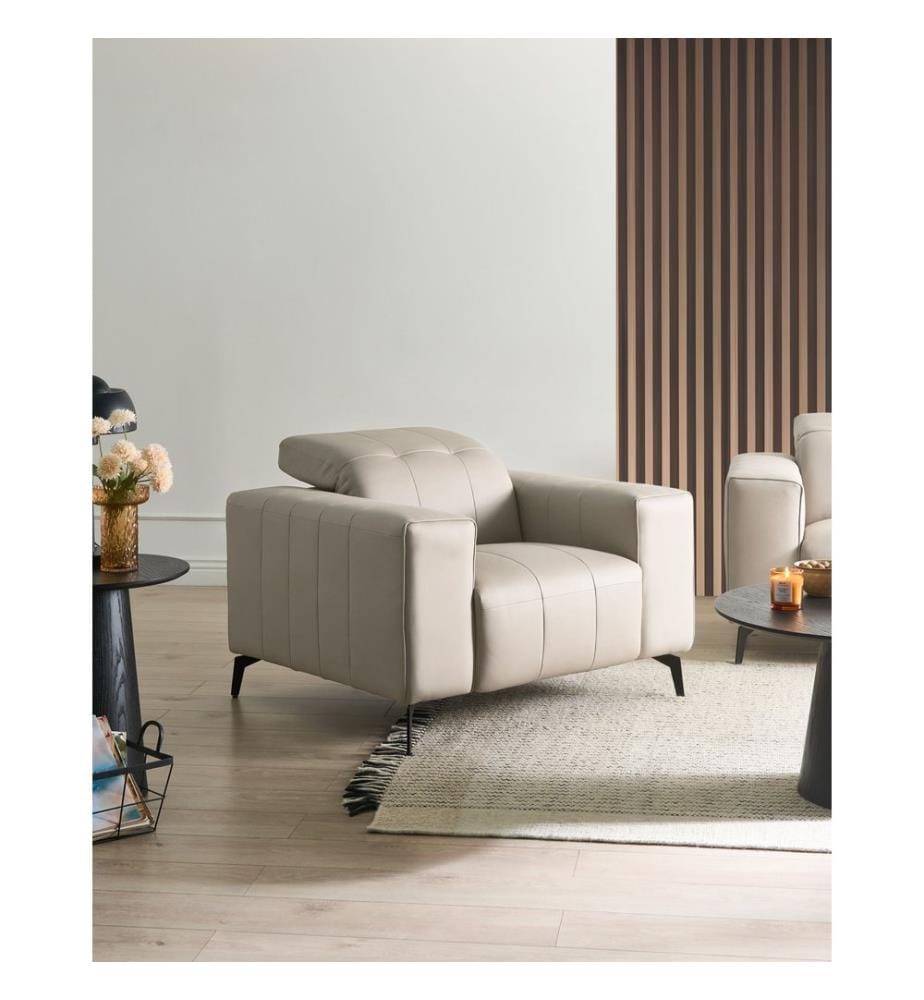 Sessel OMMEL Kunstleder Hellbeige