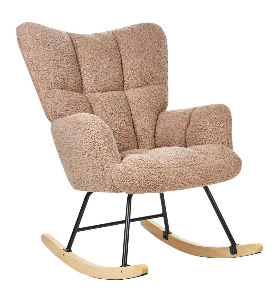 Schaukelsessel OULU Bouclé Sandbeige