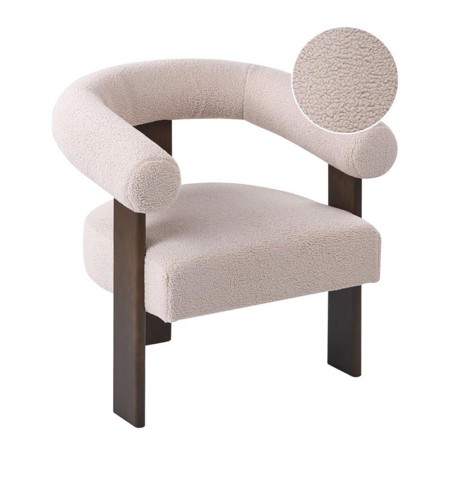 Sessel ILBRO Bouclé Dunkelbraun / Beige