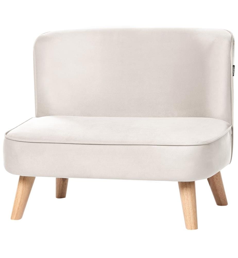 Kindersofa RISBY Samtstoff Beige
