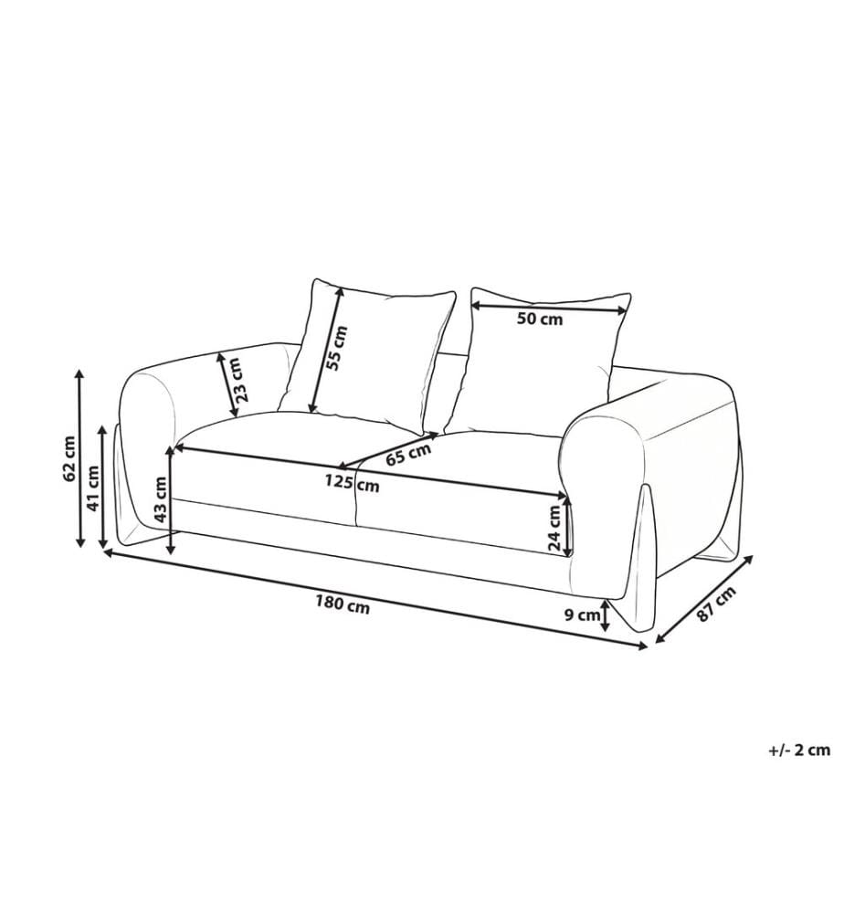 Sofa 2-Sitzer VINLIDEN Bouclé Braun