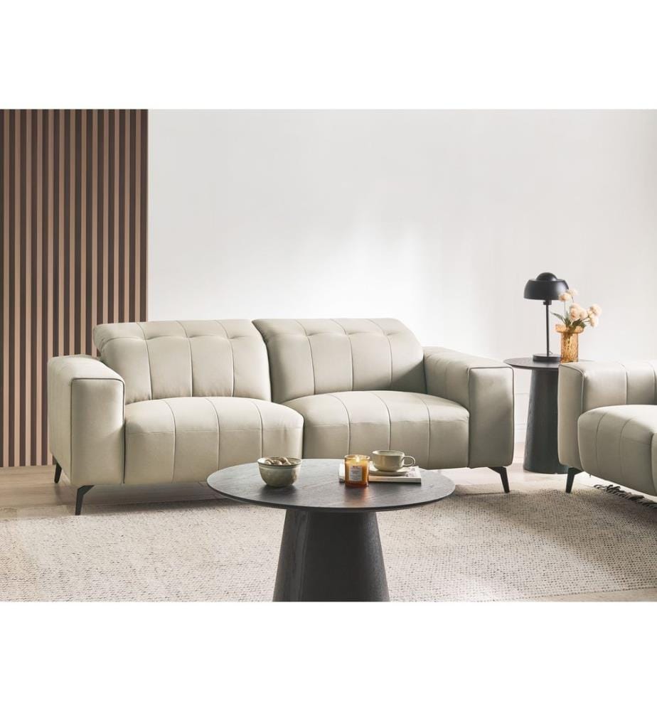 Canapé 3 places OMMEL Cuir PU Beige clair