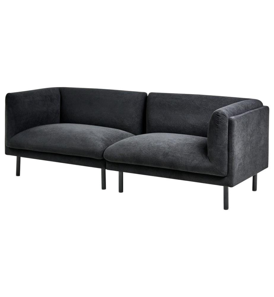 Sofa 3-Sitzer VORGOD Stoff Schwarz