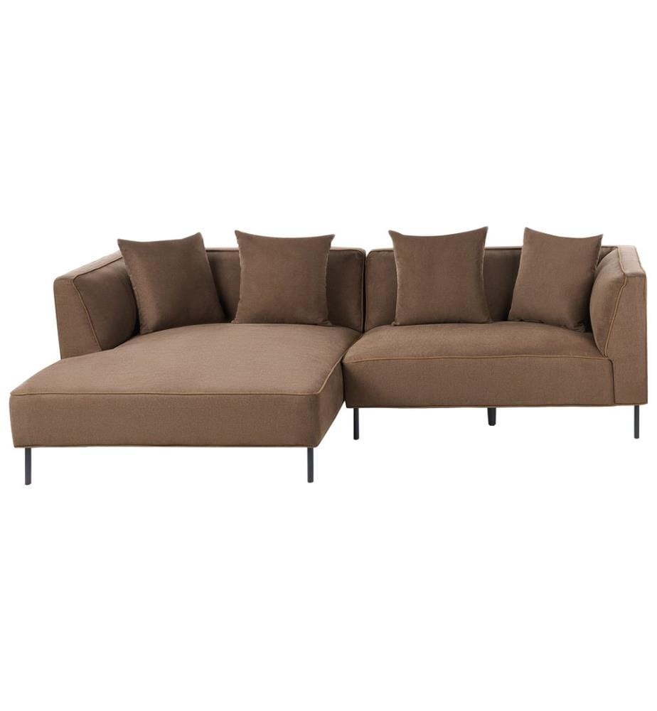 Ecksofa 3-Sitzer SATER Stoff Braun rechtsseitig