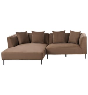 Ecksofa 3-Sitzer SATER Stoff Braun rechtsseitig