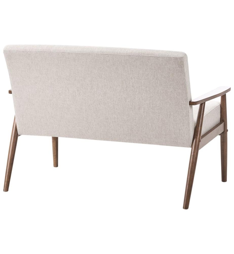 Sofa 2-Sitzer ESRUM Stoff Dunkelbraun / Beige