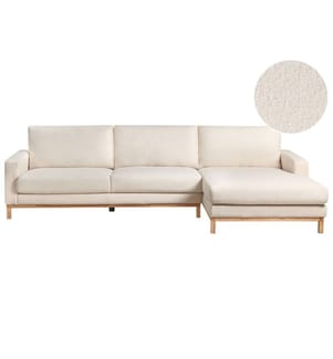 Ecksofa 4-Sitzer SIGGARD Bouclé Weiss linksseitig