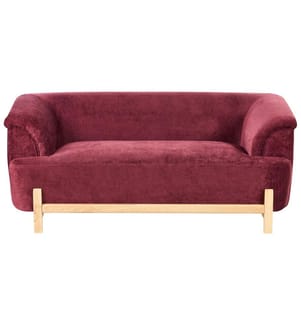 Sofa 2-Sitzer ALNOR Chenillegewebe Burgunderrot
