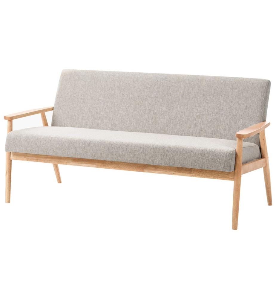 Sofa 3-Sitzer ESRUM Stoff Hellbraun / Grau