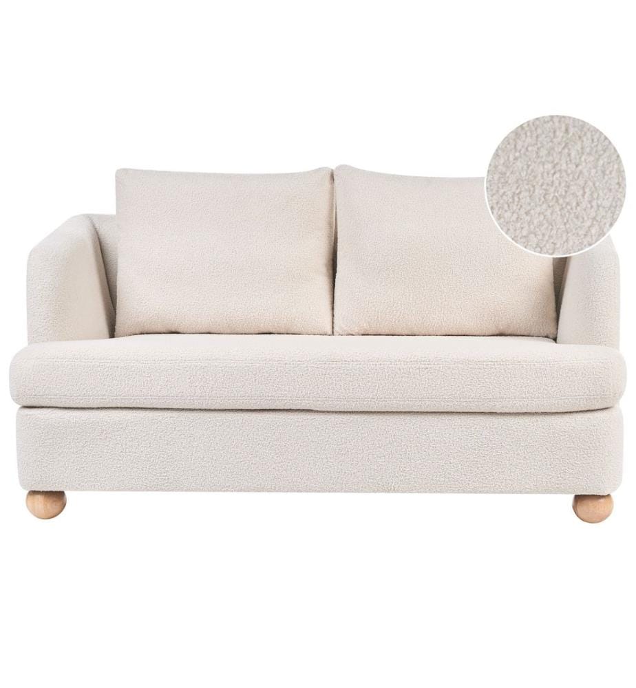Sofa 2-Sitzer RATTVIK Bouclé Cremeweiss
