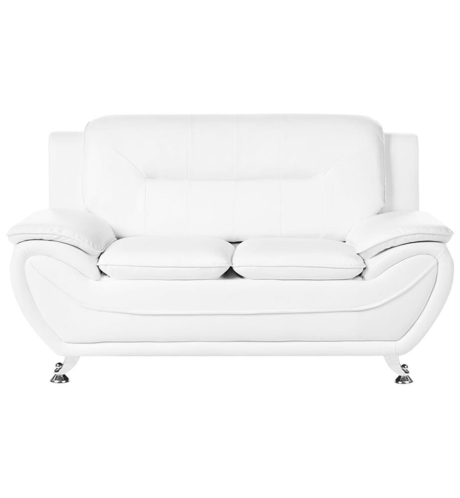 Sofa 2-Sitzer LEIRA Kunstleder Weiss