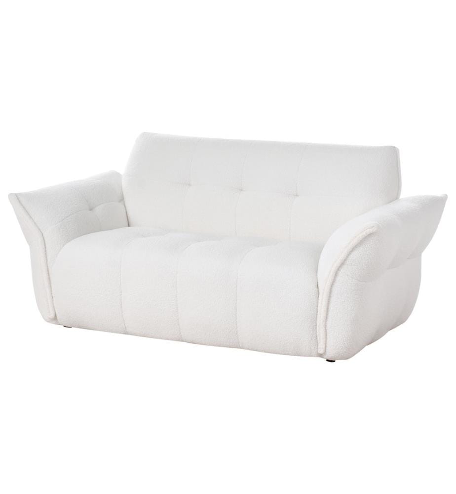 Sofa 2-Sitzer HALBA Bouclé Weiss