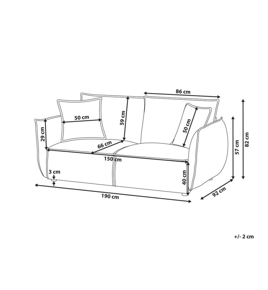 Sofa 3-Sitzer KUNES Stoff Dunkelblau