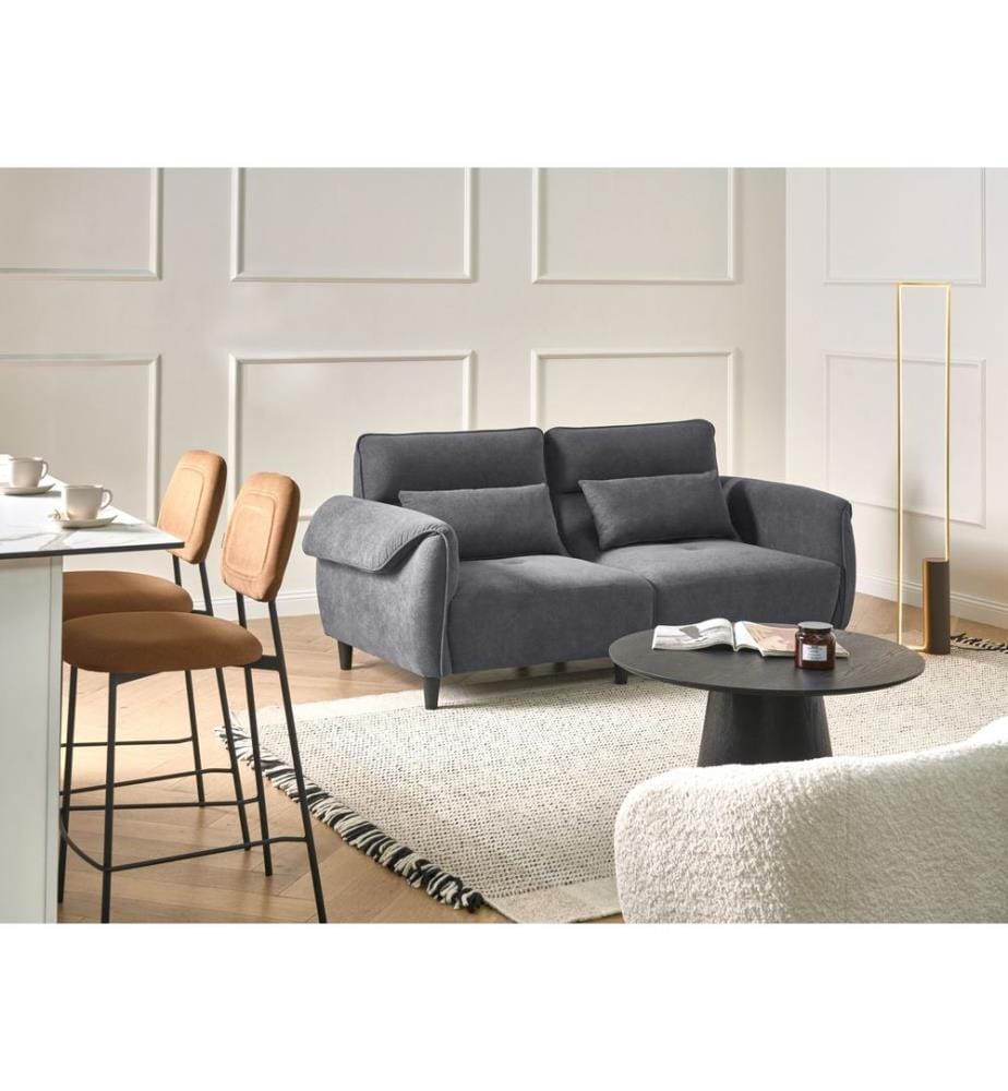 Sofa 3-Sitzer WETLAN Stoff Dunkelgrau