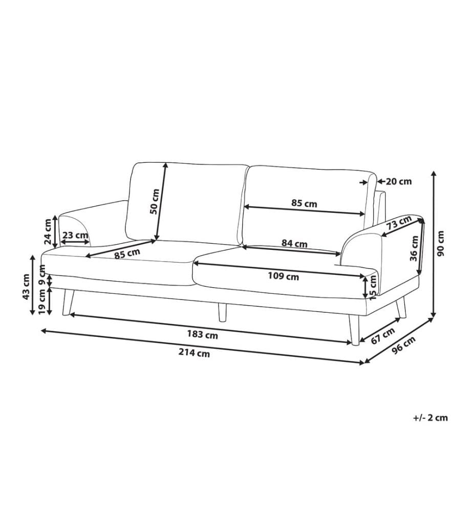 Sofa 3-Sitzer KILDAL Stoff Grün