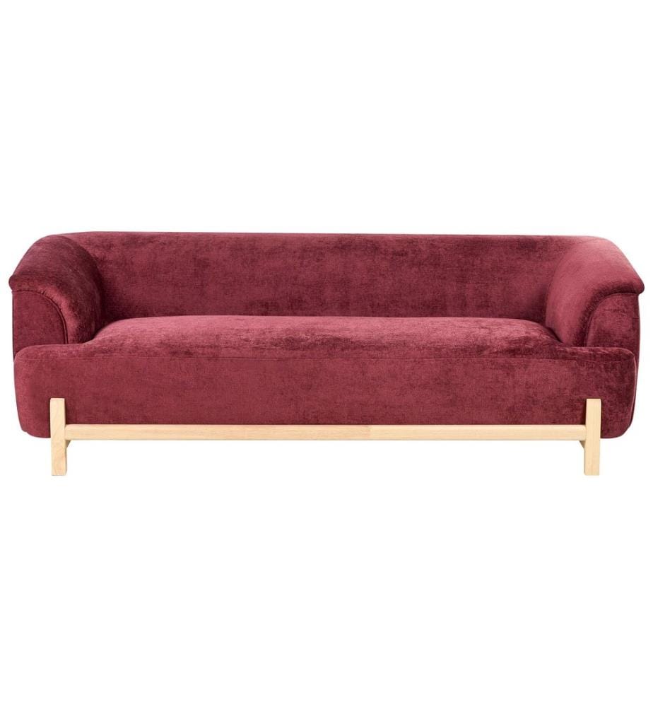 Sofa 3-Sitzer ALNOR Chenillegewebe Burgunderrot