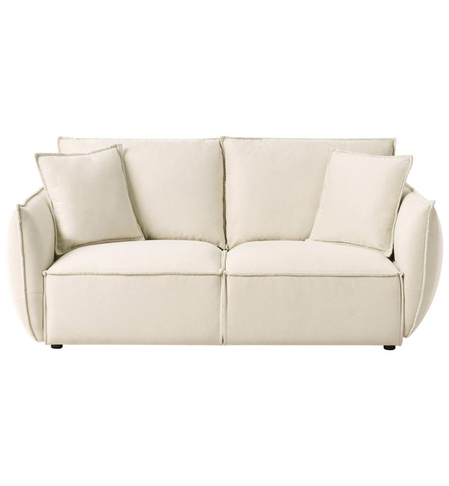 Sofa 3-Sitzer KUNES Stoff Hellbeige