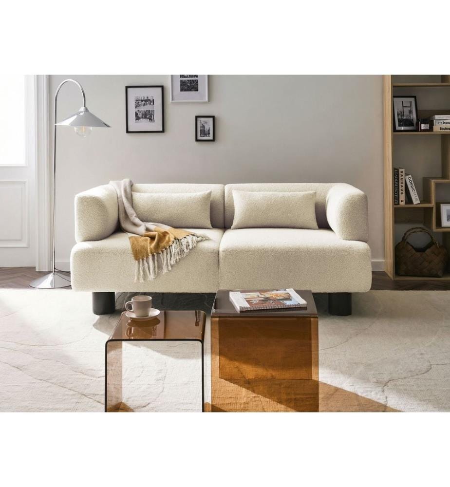 Sofa 2-Sitzer MOVIK Bouclé Cremeweiss