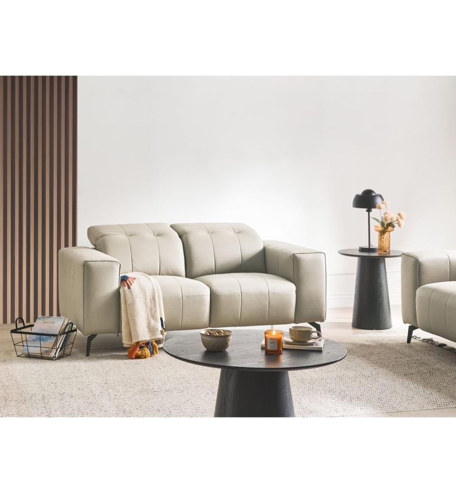 Canapé 2 places OMMEL Cuir PU Beige clair