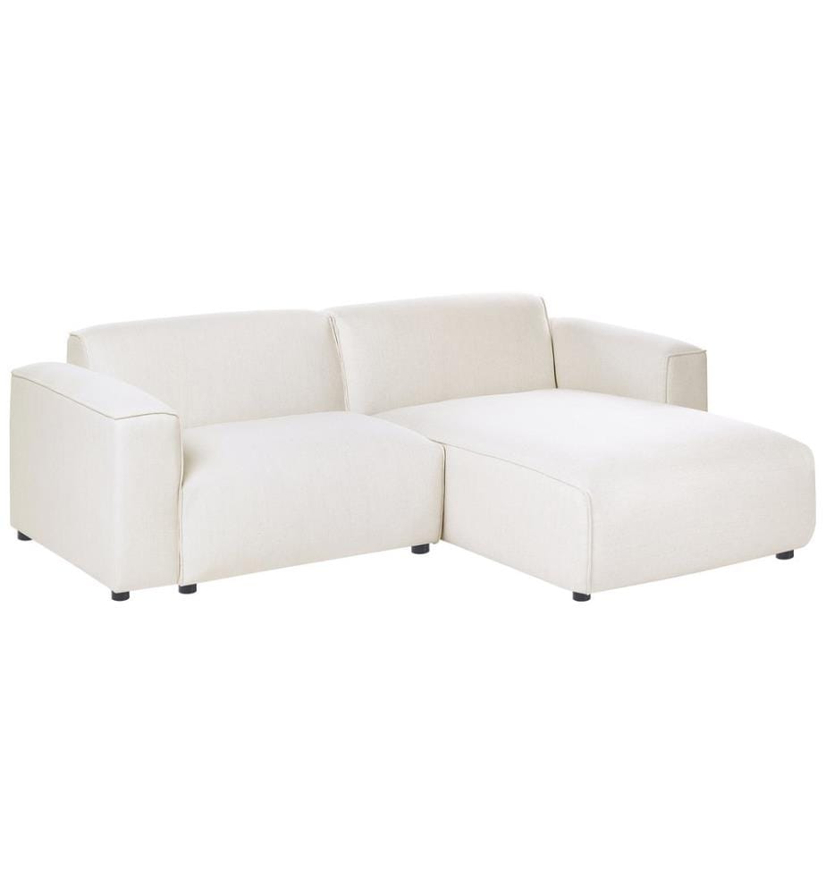 Ecksofa 3-Sitzer FAABORG Stoff Cremeweiss linksseitig