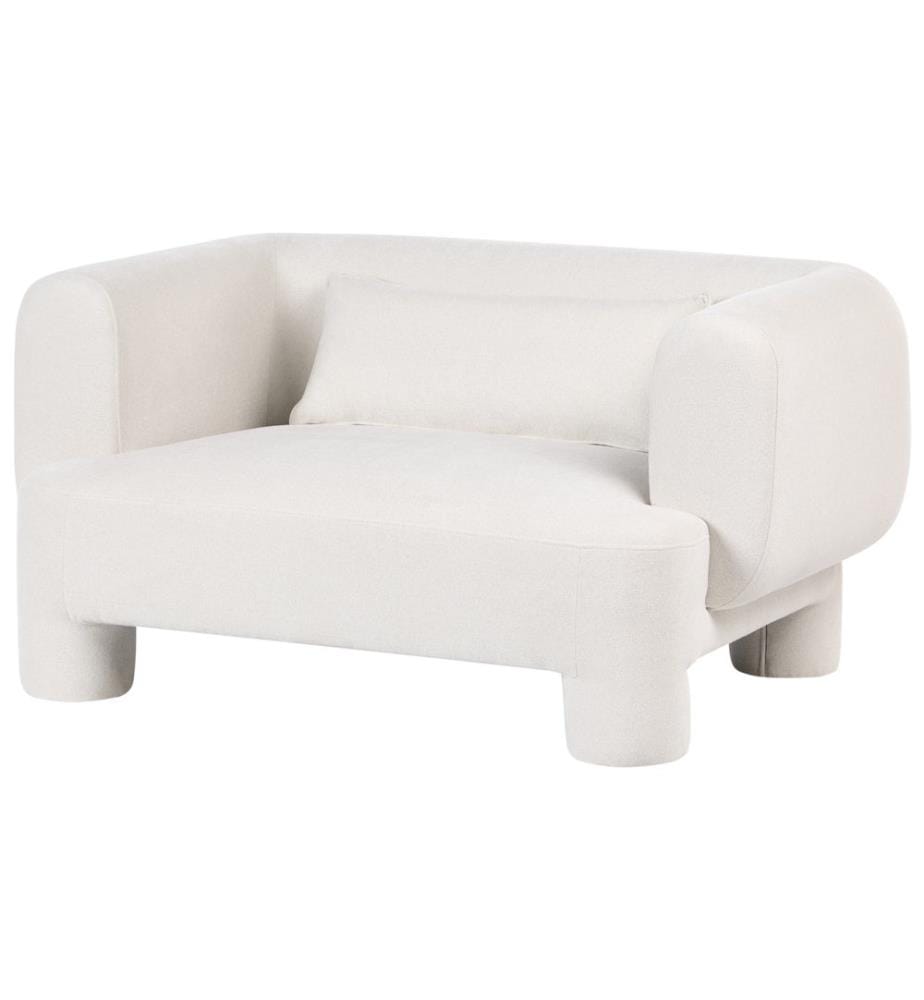 Sofa 2-Sitzer HOGBO Stoff Weiss