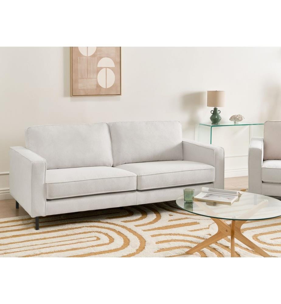 Sofa 3-Sitzer SAVALEN Stoff Cremeweiss