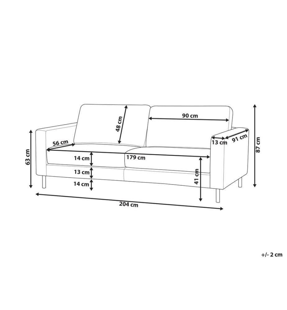 Sofa 3-Sitzer SAVALEN Stoff Cremeweiss
