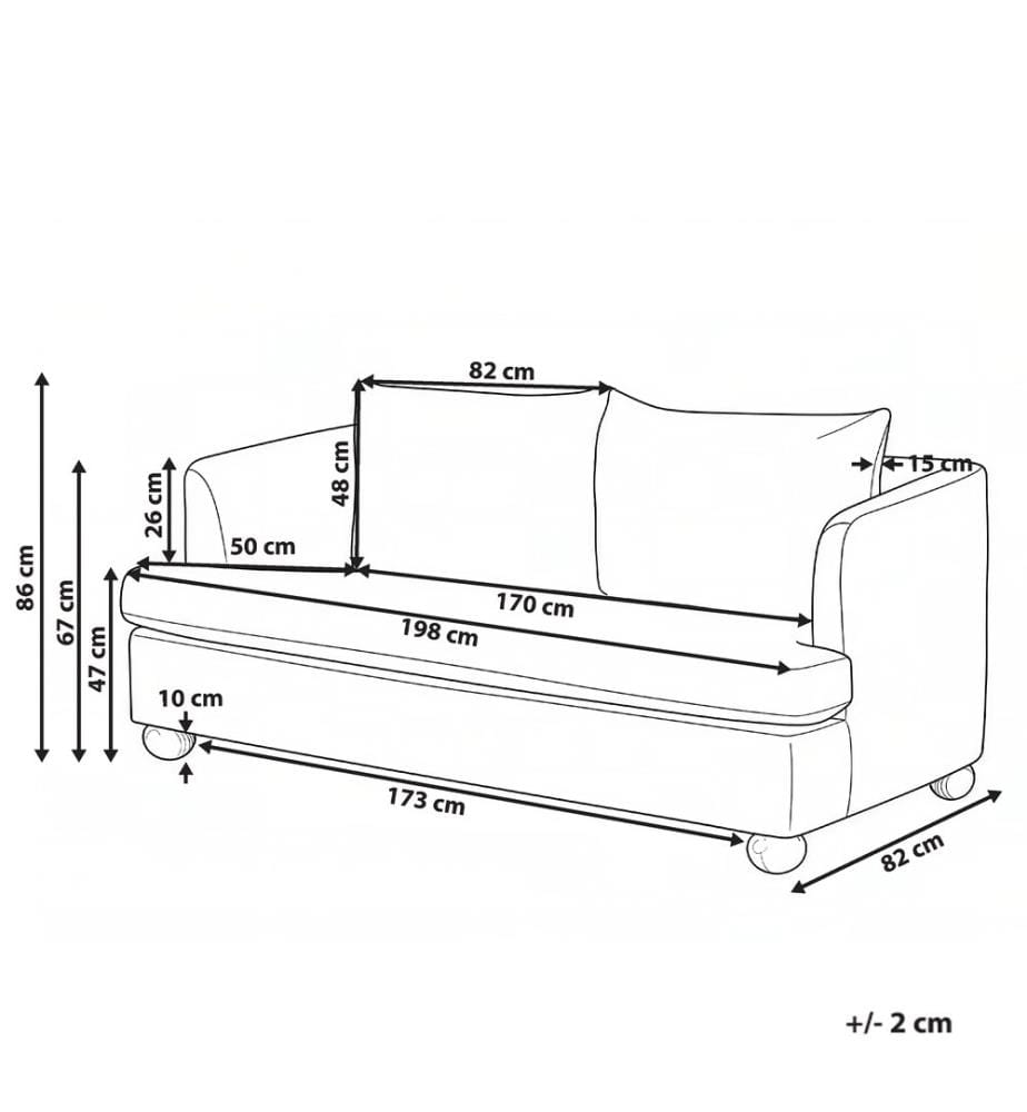 Sofa 3-Sitzer RATTVIK Chenillegewebe Braun