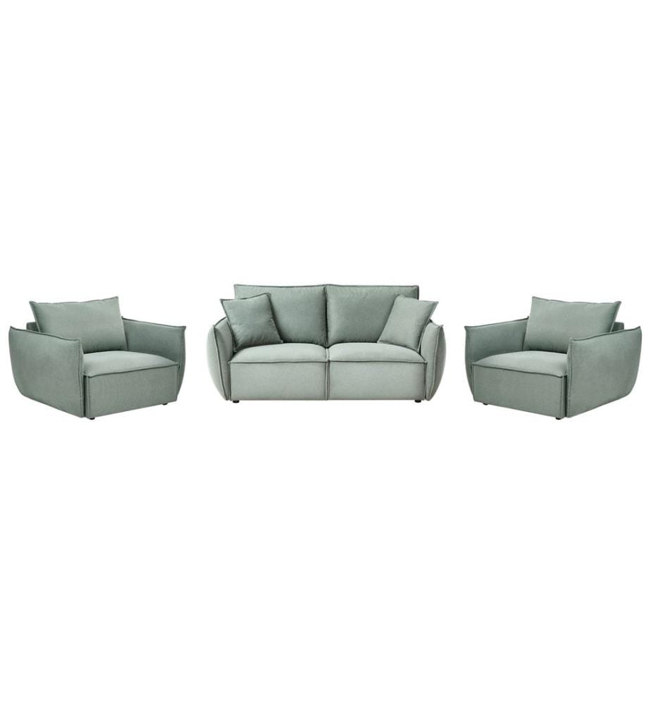 Sofa Set 5-Sitzer KUNES Stoff Hellgrün