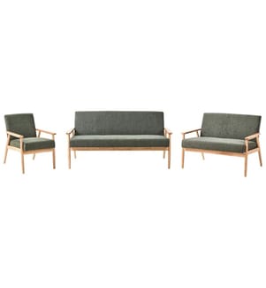 Sofa Set 6-Sitzer ESRUM Stoff Hellbraun / Grün
