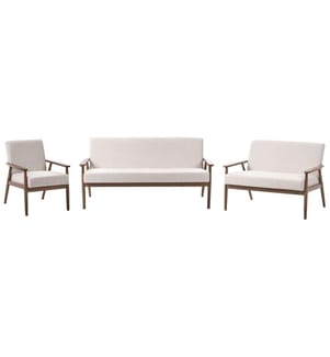 Sofa Set 6-Sitzer ESRUM Stoff Dunkelbraun / Beige