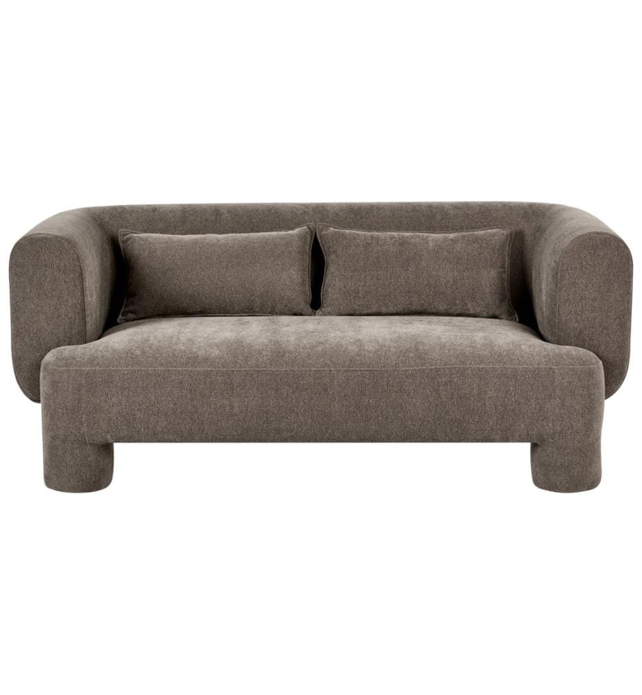 Set da salotto 6 posti HOGBO Tessuto Marrone con ottomana