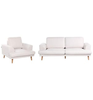 Sofa Set 4-Sitzer KILDAL Stoff Hellbeige