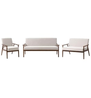 Ensemble de salon 6 places ESRUM Tissu Marron foncé/gris
