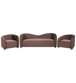 Ensemble de salon 5 places VELTADA Velours Marron foncé