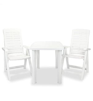 3-tlg. Bistro-Set Kunststoff Weiss