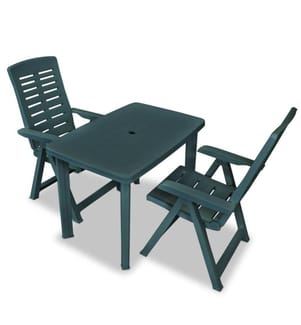 3-tlg. Bistro-Set Kunststoff Grün