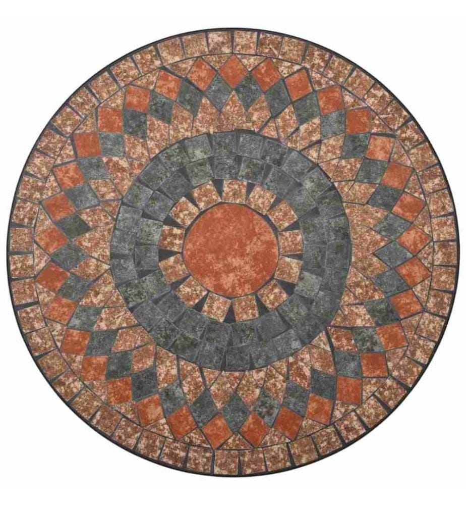 3-tlg. Bistro-Set Mosaik Keramik Orange / Grau