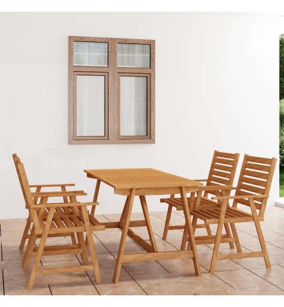 5-tlg. Garten-Essgruppe Massivholz Akazie