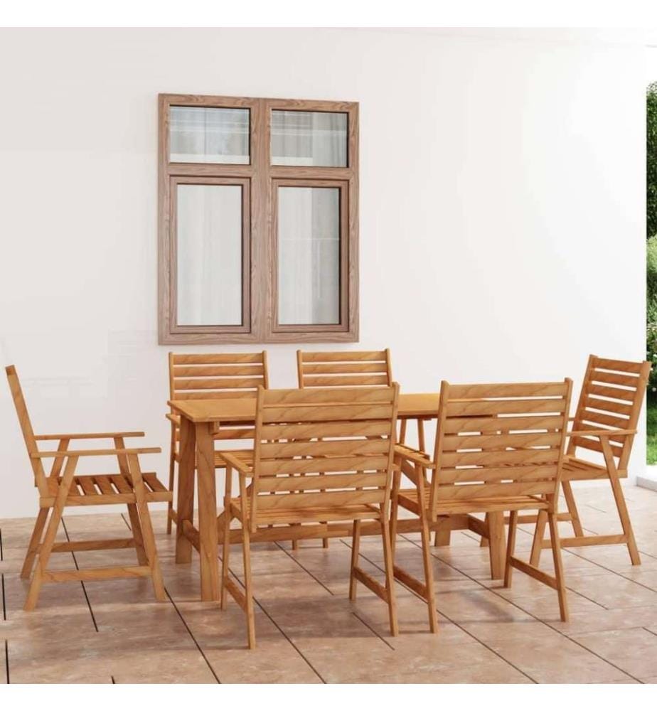 7-tlg. Garten-Essgruppe Massivholz Akazie