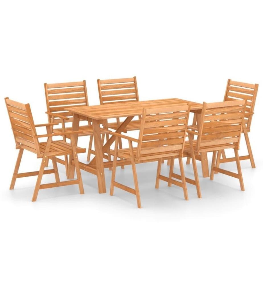 7-tlg. Garten-Essgruppe Massivholz Akazie