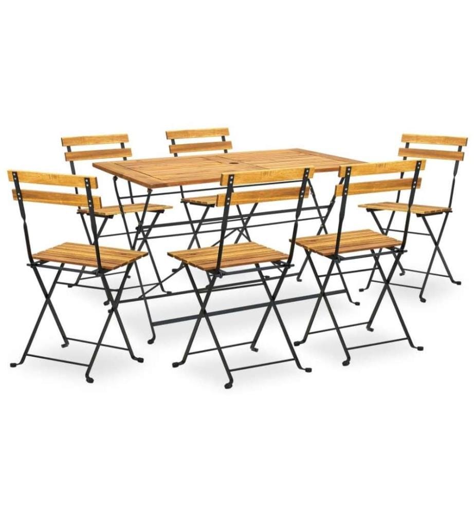 7-tlg. Garten-Essgruppe Klappbar Akazie Massivholz