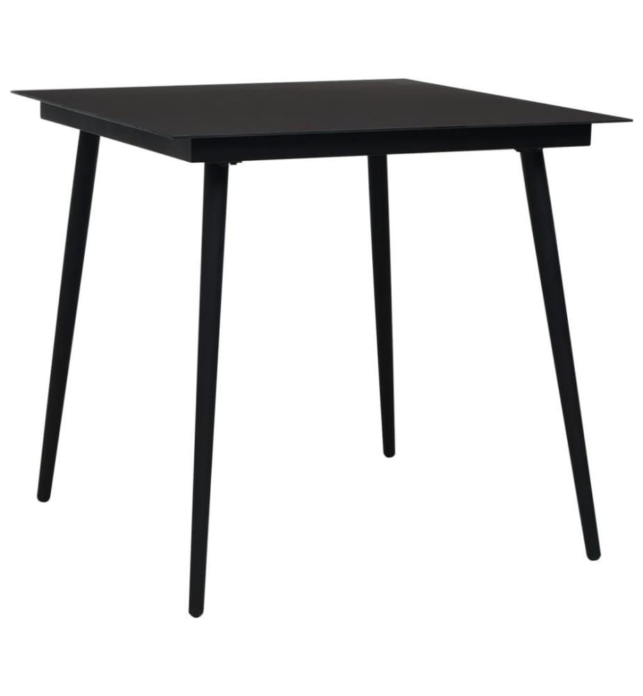 Mobilier à dîner d'extérieur 5 pcs Corde en coton et acier Noir